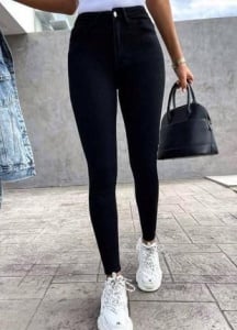 Blugi skinny elastici cu design simplu și croială slim - Img 1