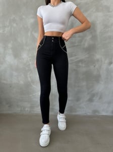 Blugi skinny elastici cu tinte și croială slim - Img 2