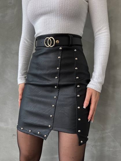 Fusta de piele ecologica cu tinte