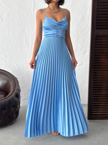 Rochie din satin plisata - Img 4