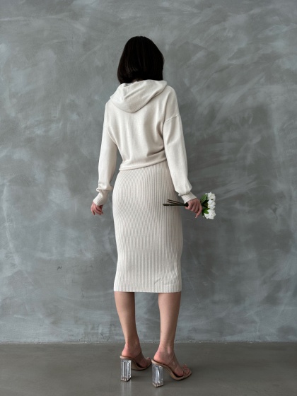 Rochie din tricot cu gluga - Img 4