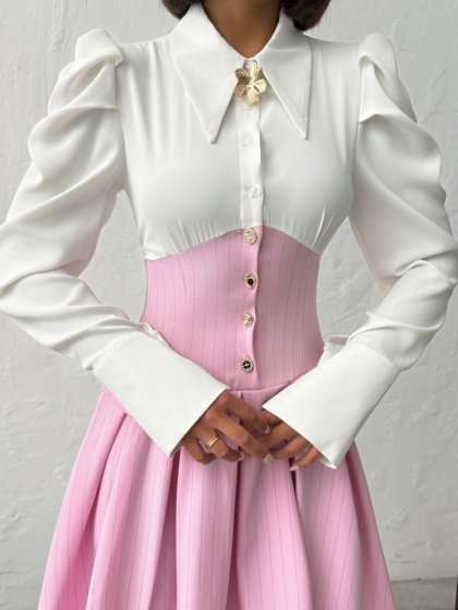 Rochie elegant tip corset si camasa - Img 5