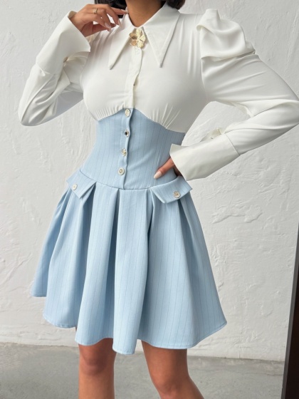 Rochie elegant tip corset si camasa - Img 5