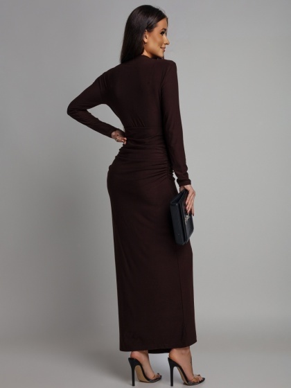 Rochie eleganta din lycra cu accesoriu cordon impletit - Img 5