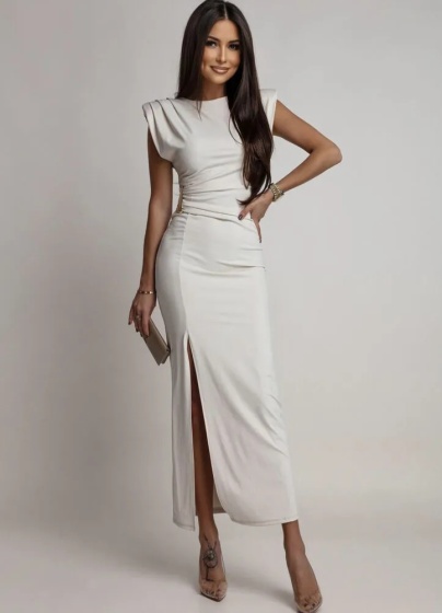 Rochie eleganta din lycra cu accesoriu - Img 2