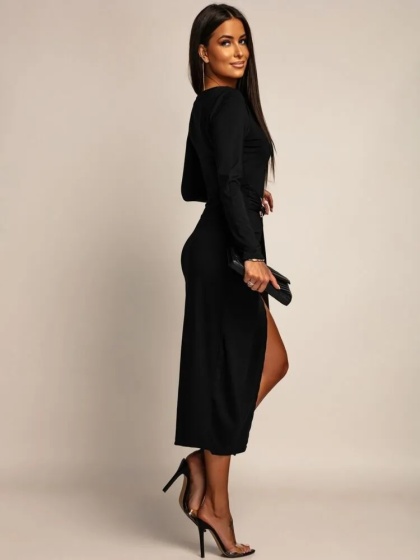 Rochie eleganta din lycra cu accesoriu - Img 4