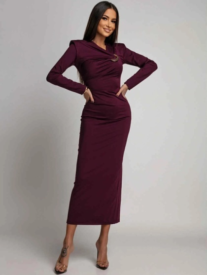Rochie eleganta din lycra cu accesoriu - Img 2