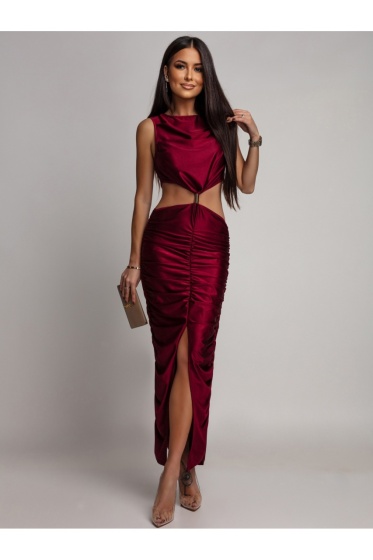 Rochie elegantă din lycra, cu detaliu metalic și drapaj - Img 3