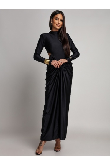 Rochie elegantă din lycra cu drapaj lateral  - Img 2