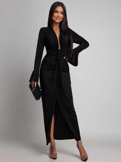 Rochie eleganta din lycra cu maneca clopot - Img 2