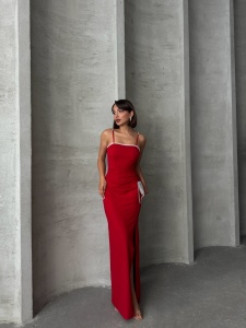 Rochie eleganta lunga cu bretele accesorizata cu perle - Img 7