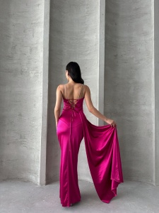Rochie eleganta lunga cu bretele din strasuri - Img 3
