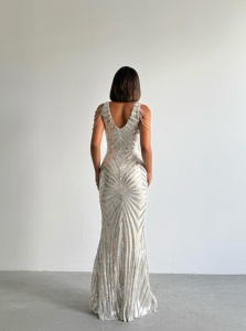 Rochie eleganta lunga cu paiete - Img 3