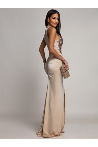 Rochie eleganta lunga din lycra cu paiete - Img 4