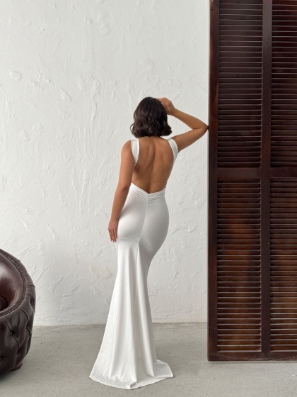 Rochie eleganta lunga din lycra cu spatele gol - Img 3