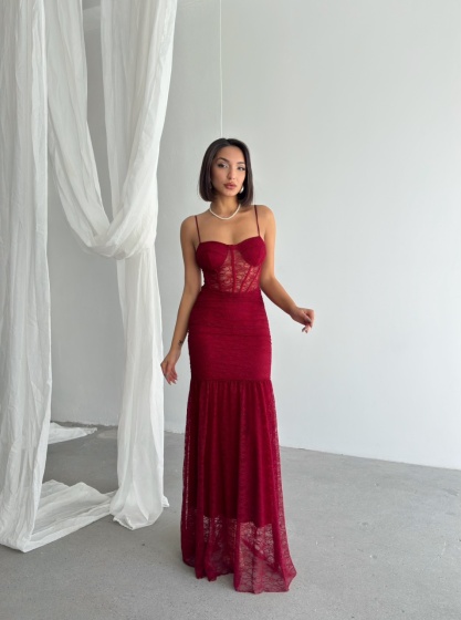 Rochie eleganta lunga tip sirena din dantela - Img 6