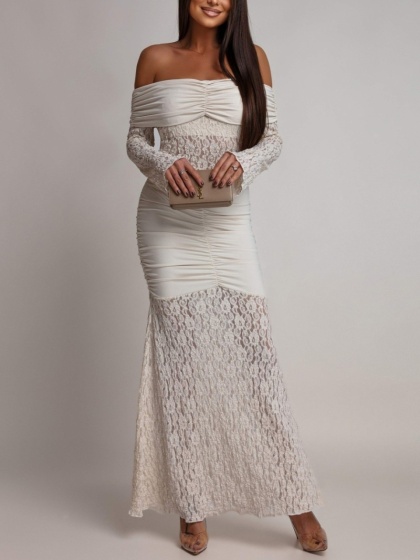 Rochie eleganta lunga tip sirena din dantela - Img 3