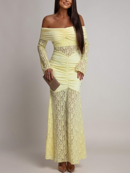 Rochie eleganta lunga tip sirena din dantela - Img 3
