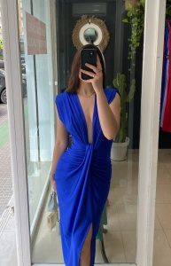 Rochie eleganta midi din lycra - Img 2