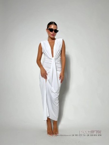 Rochie eleganta midi din lycra - Img 3