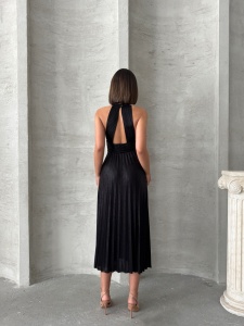 Rochie eleganta plisata cu aspect lucios - Img 5