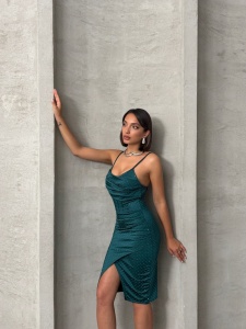Rochie eleganta scurta cu aplicatii din strasuri - Img 3
