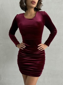 Rochie eleganta scurta din catifea cu spatele gol - Img 2