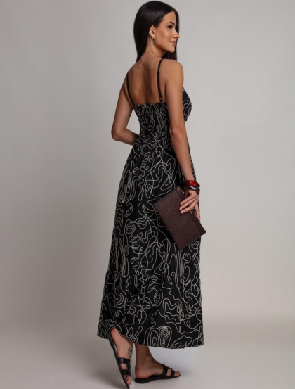 Rochie lunga cu imprimeu brodat - Img 3