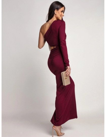 Rochie lunga din lycra cu accesoriu tip pampon detașabil - Img 3