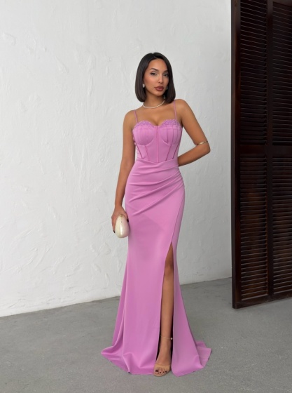 Rochie lunga eleganta tip corset - Img 6