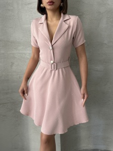 Rochie scurta cu aplicatii din strasuri si accesoriu curea - Img 3
