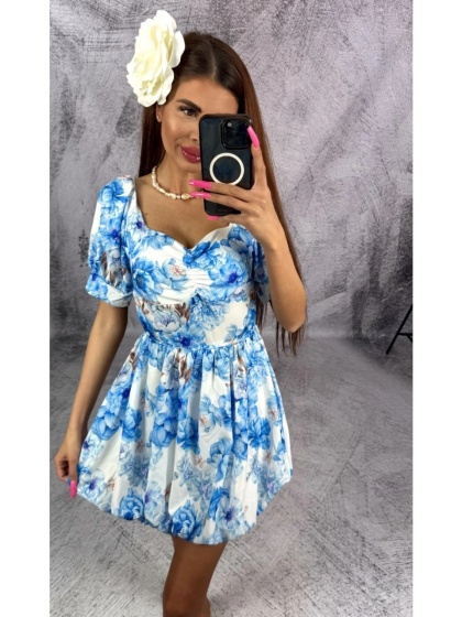 Rochie scurtă cu imprimeu floral - Img 2