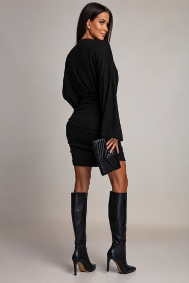 Rochie scurta din tricot cu decolteu in V - Img 3