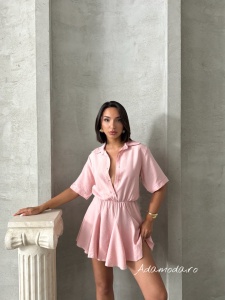 Rochie tip camasa cu elastic in talie - Img 6