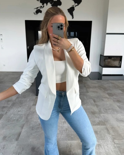 Sacou dama cu maneci incretite - Img 1