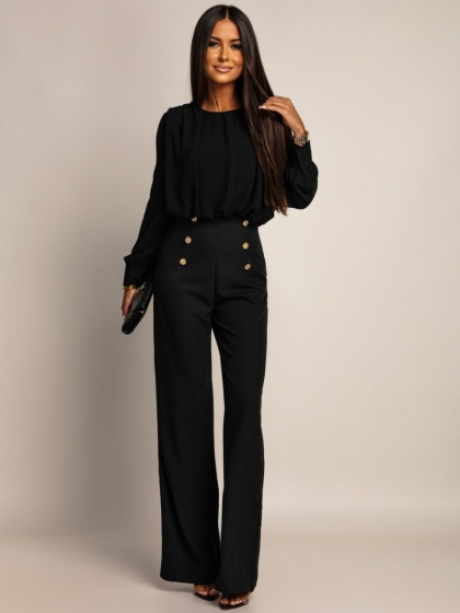 Salopeta evazata accesorizata cu nasturi - Img 4