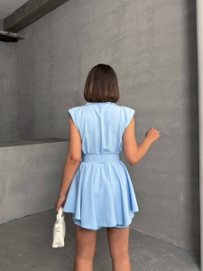 Salopeta scurta stil rochie cu accesoriu curea - Img 7