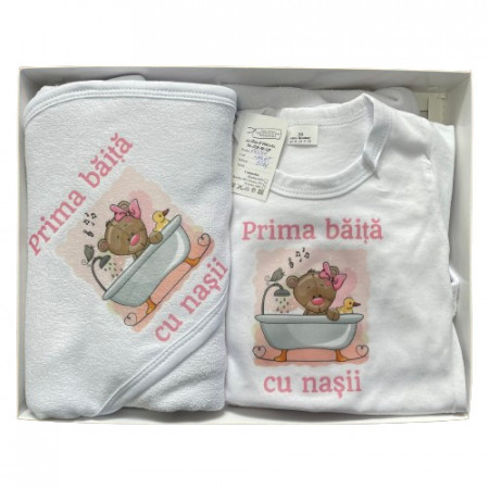 Set prima baita, Ursuletul in cadita, bleu, 3 piese, en gros