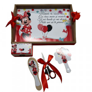 Tavita de turta, 5 piese,Minnie ,rosu