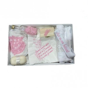 Trusou Botez cu Broderie roz, en gros