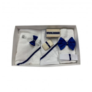 Trusou de botez 7 piese, funda catifea albastra 02