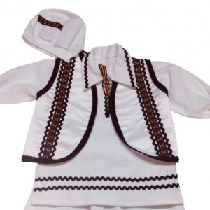 Costum traditional romanesc, Horia,4 piese, negru, 0-12 luni, en gros