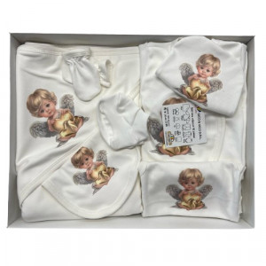 Set nou nascut, ingeras, auriu, 10piese