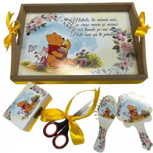 Tavita de turta, 5 piese, Ursuletul Winnie, galben
