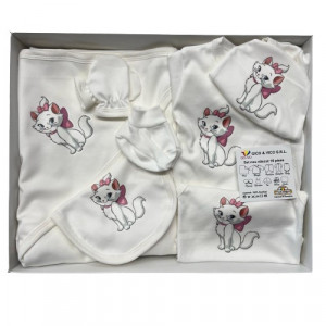 Set nou nascut, pisica, roz, 10piese