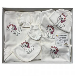 Set nou nascut, pisica, roz, 10piese