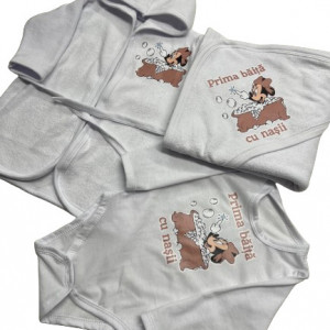 Set prima baita, Minnie in cadita, roz pudra, 3 piese, en gros