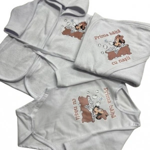 Set prima baita, Minnie in cadita, roz pudra, 3 piese, en gros