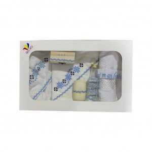 Trusou Botez cu Broderie Traditonal, bleu, en gros
