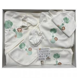 Set nou nascut, bebe, verde, 10piese